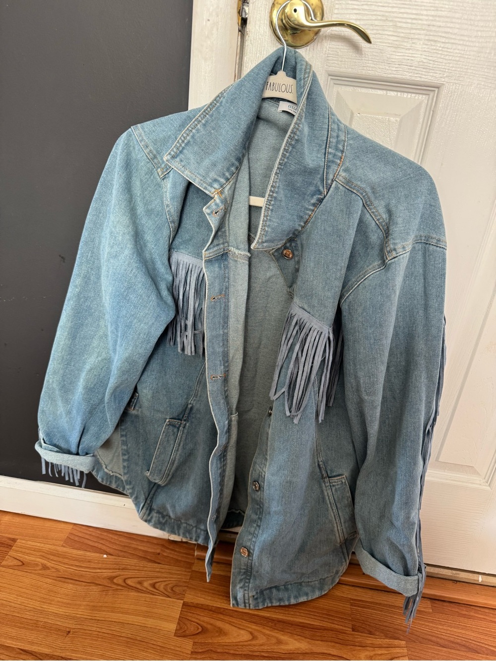 Denim fringe jacket